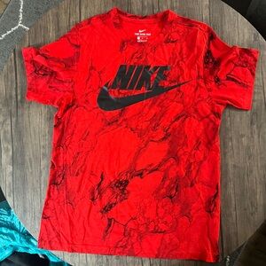 Nike Red and Black Marble T-Shirt